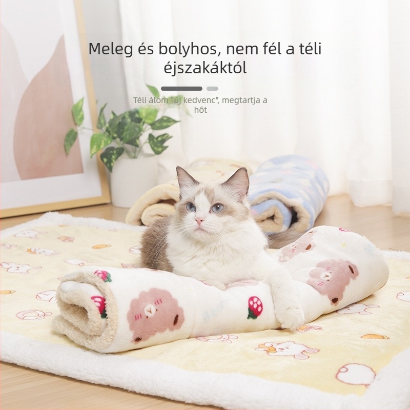 Mingge pet alvó matrac – textil anyagból, vastag, meleg, kétoldalas flanel, macskáknak és kutyáknak, könnyen tisztítható, Jiangsu-ban gyártott