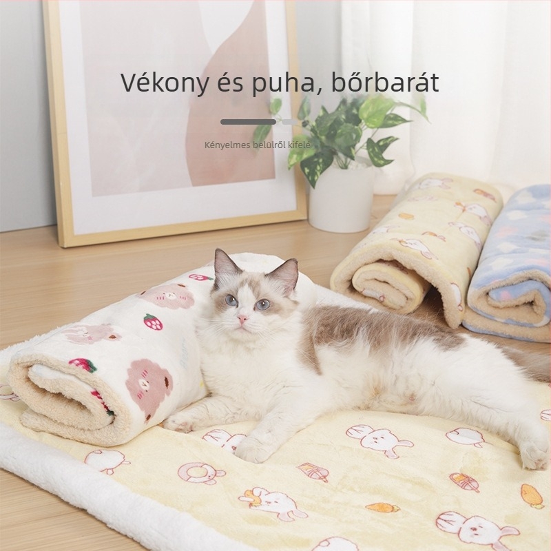 Mingge pet alvó matrac – textil anyagból, vastag, meleg, kétoldalas flanel, macskáknak és kutyáknak, könnyen tisztítható, Jiangsu-ban gyártott