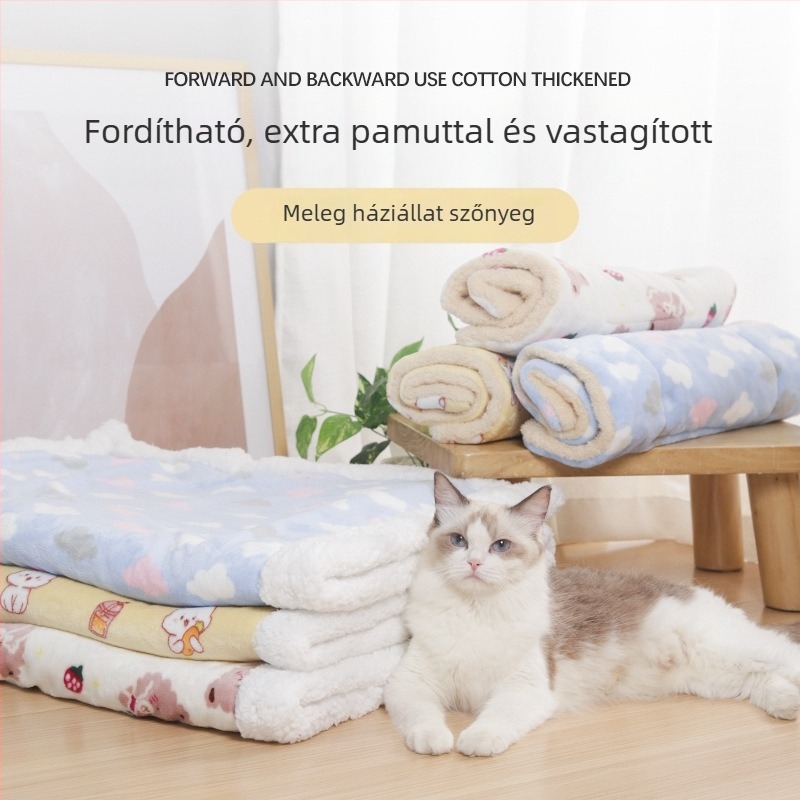 Mingge pet alvó matrac – textil anyagból, vastag, meleg, kétoldalas flanel, macskáknak és kutyáknak, könnyen tisztítható, Jiangsu-ban gyártott