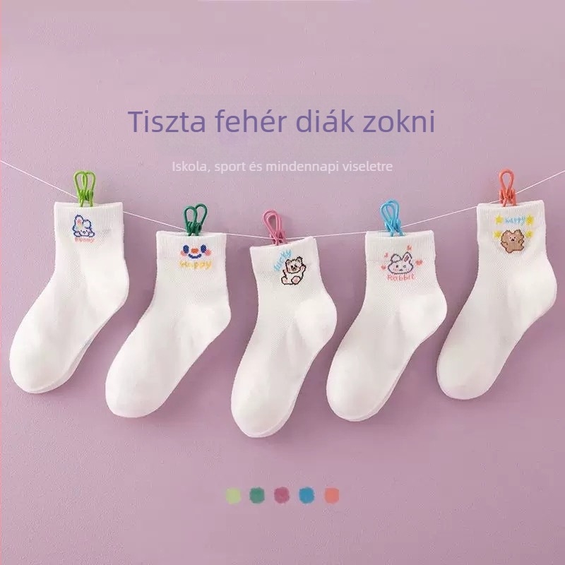 Gyerek zoknik – vékonyak, lélegző hálós szerkezet, 80% poliészter keverék, nyárra