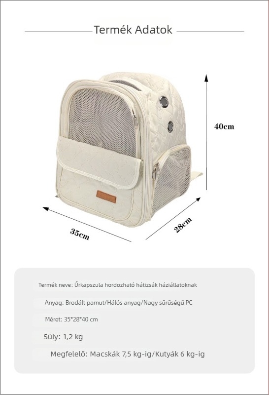 Állatbarát táska - hímzett pamut, kapacitás 8 kg-ig, Zhejiang eredet, közepesen puha