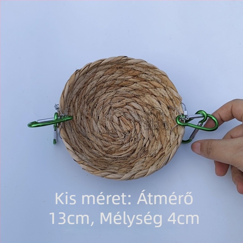 Hamster függő fészek, szőtt fűből és fémből, négy évszakos használatra