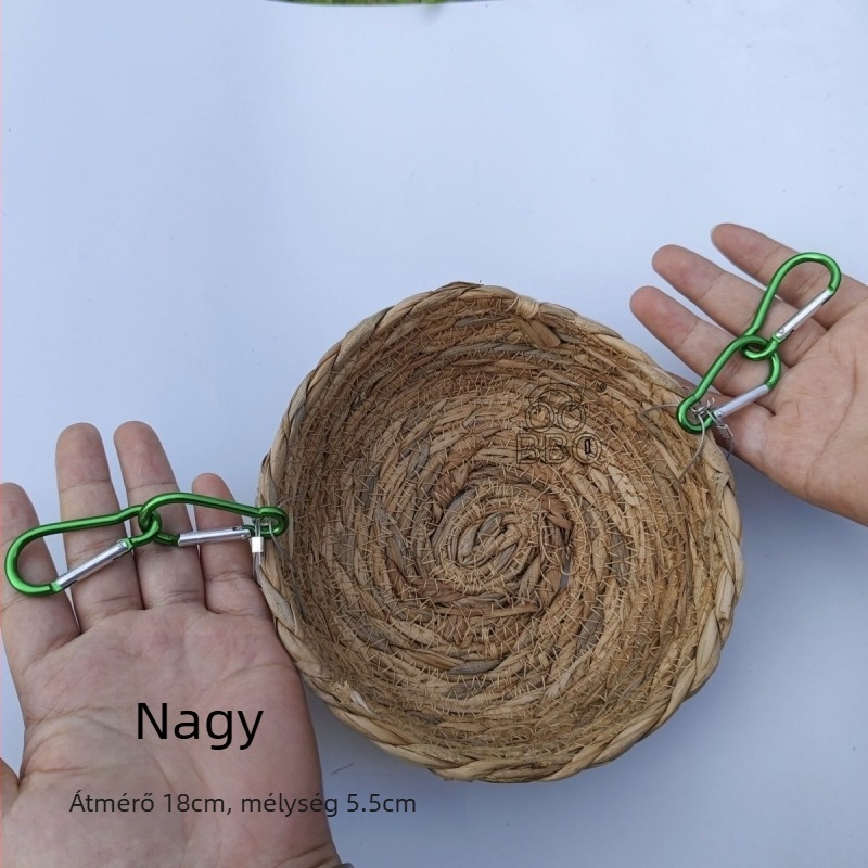Hamster függő fészek, szőtt fűből és fémből, négy évszakos használatra