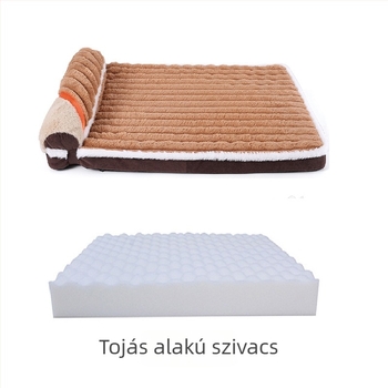 Háziállat matrac párnával, összecsukható, levehető és mosható, kutyafekhely műnyúl szőrrel