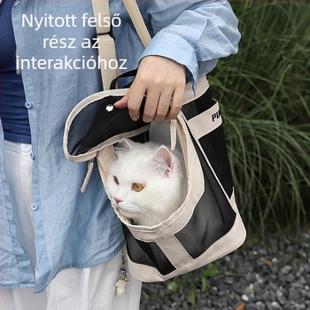 Légáteresztő hordozható kisállat hátizsák macskáknak és kis testű kutyáknak, nyári dizájn, karcolás- és harapásálló válltáska