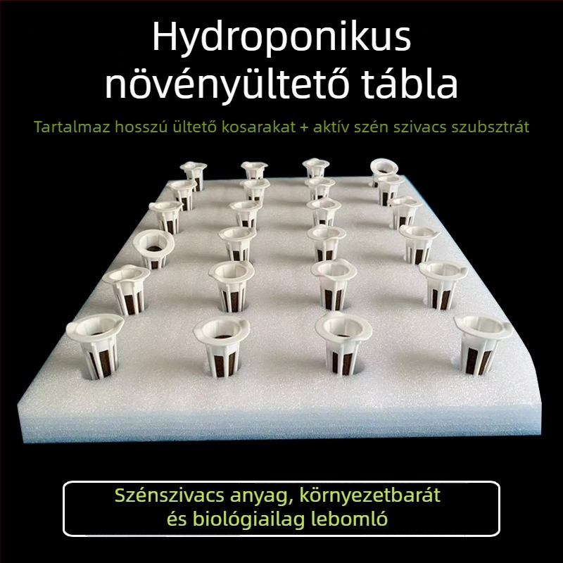Hidropónikus úszó ültető tábla hal- és zöldségszimbiózishoz – műanyag, növény-támasz és kert dekoráció, Fukai Green View