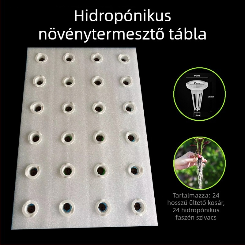 Hidropónikus úszó ültető tábla hal- és zöldségszimbiózishoz – műanyag, növény-támasz és kert dekoráció, Fukai Green View