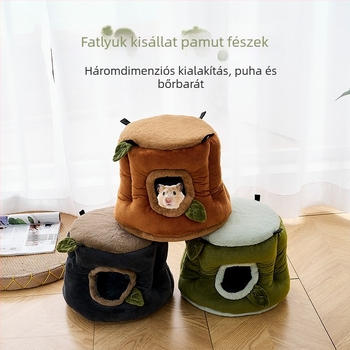 Zárt kisállatház fatörzs alakban — mosógépben mosható