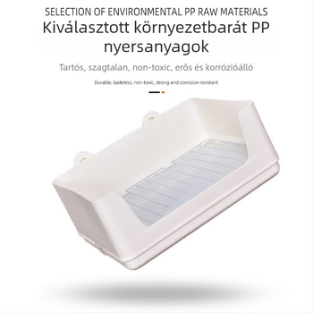 Kétszintes nyúltoalett felső–alsó elválasztással és cserélhető vizelet membránnal – anti-szórás, műanyag