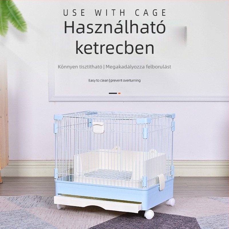 Kétszintes nyúltoalett felső–alsó elválasztással és cserélhető vizelet membránnal – anti-szórás, műanyag