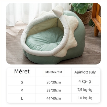 Négy évszakos macska- és kutyaház, félzárt fészek macskának és kutyának