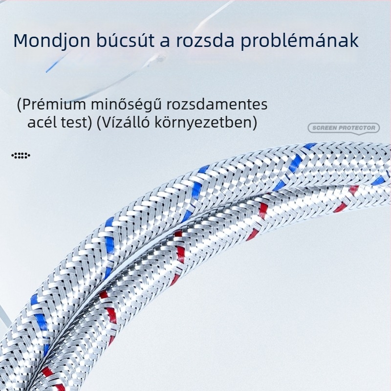304 rozsdamentes acél meleg- és hidegvíz bevezető tömlő mosogatókhoz, HL-11, beépítés: behelyezés, 0,8 MPa, 80°C, Minlida, modern minimalista stílus