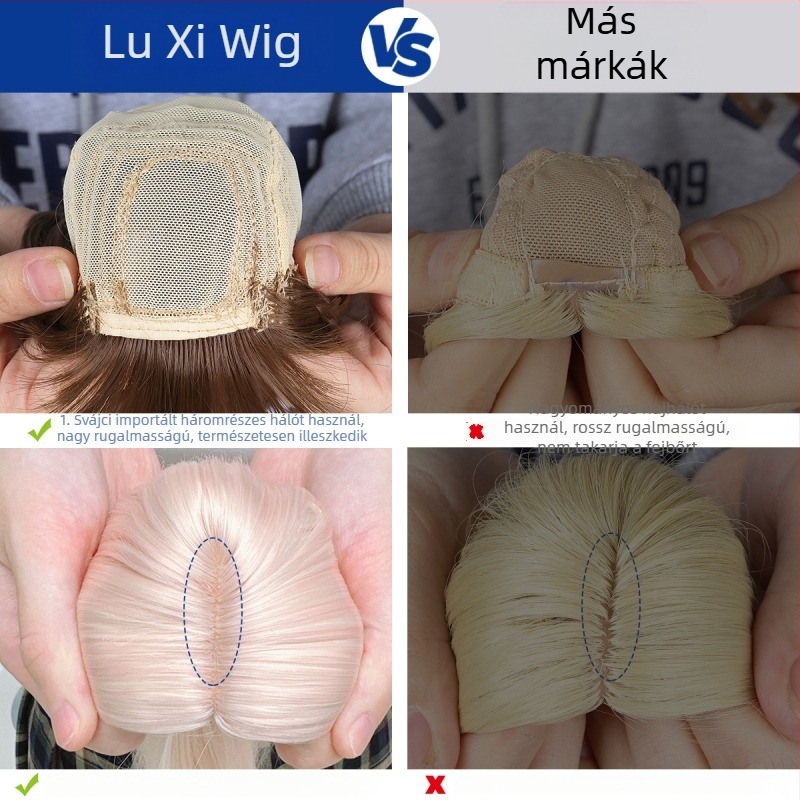 Lucy paróka cosplayhoz, hosszú haj, ultra-puha selyemfrufru, kézzel göndört babahaj, modell Xb0619