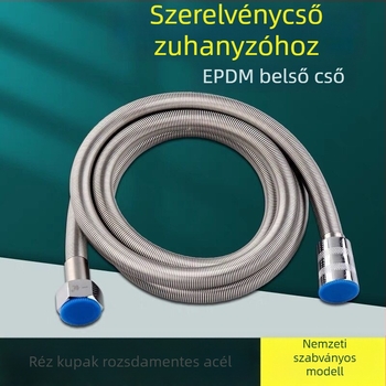 Rozsdamentes acél zuhanycső robbanásbiztos teleszkópos kialakítással, belső cső réz kupakkal, modell 5226