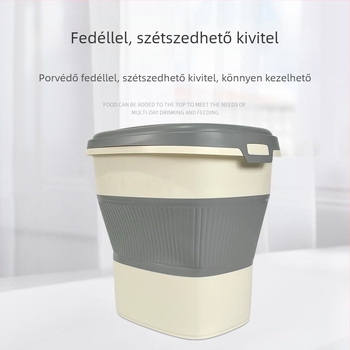 26 literes összecsukható eteltároló tartály háziállatok számára, zárható, nedvességálló, macska- és kutyatáp számára
