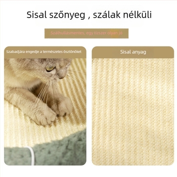 Brushi Kisállat-nest sisal kötél a karmoláshoz és plüss belsővel, ovális forma, kopásálló kutyáknak
