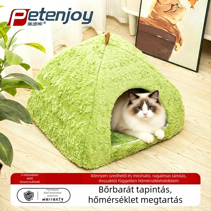 Pedi Bear plüss macska barlang és állat sátor – zárt, meleg, négy évszakos használathoz