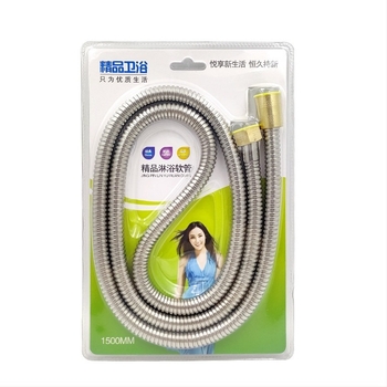 Zuhanycső – rozsdamentes acél, csavaros csatlakozás, modell Brass Cap Encryption Tube-Blister Pack, névleges nyomás 3, maximális hőmérséklet 100°C