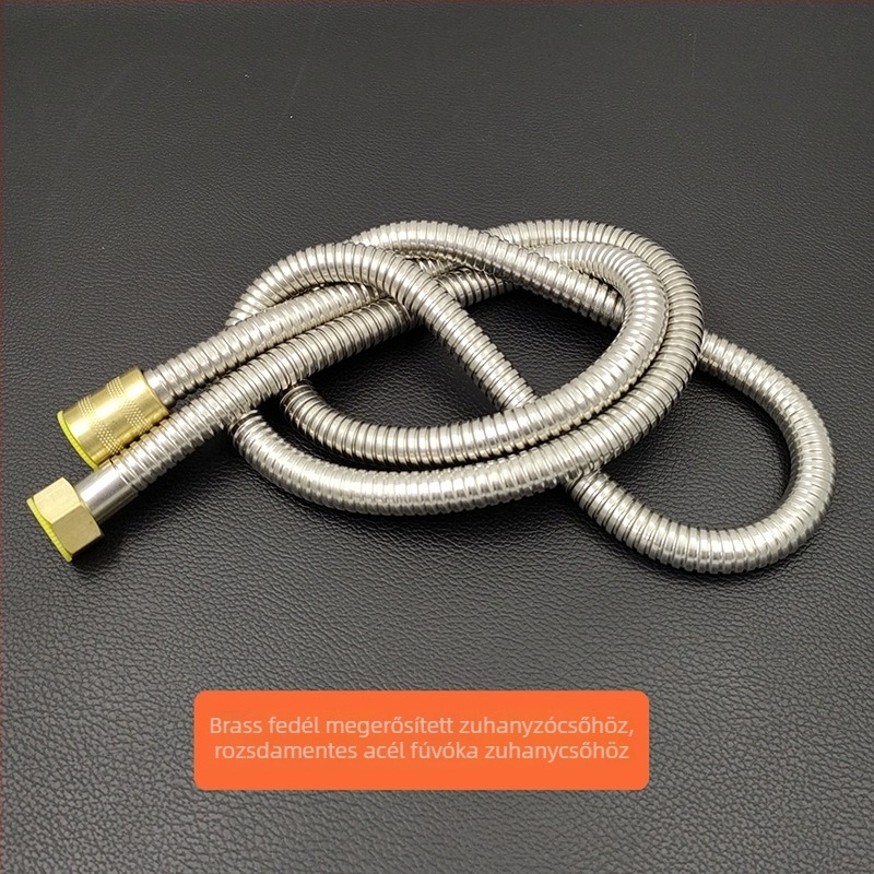 Zuhanycső – rozsdamentes acél, csavaros csatlakozás, modell Brass Cap Encryption Tube-Blister Pack, névleges nyomás 3, maximális hőmérséklet 100°C