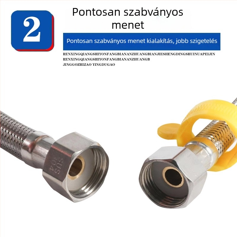 304 rozsdamentes acélból készült kötött tömlő WC vízmelegítő csaphoz, nagy nyomású, robbanásbiztos, 4‑pontos csatlakozás, forró és hideg víz bemenet, márka Snow period