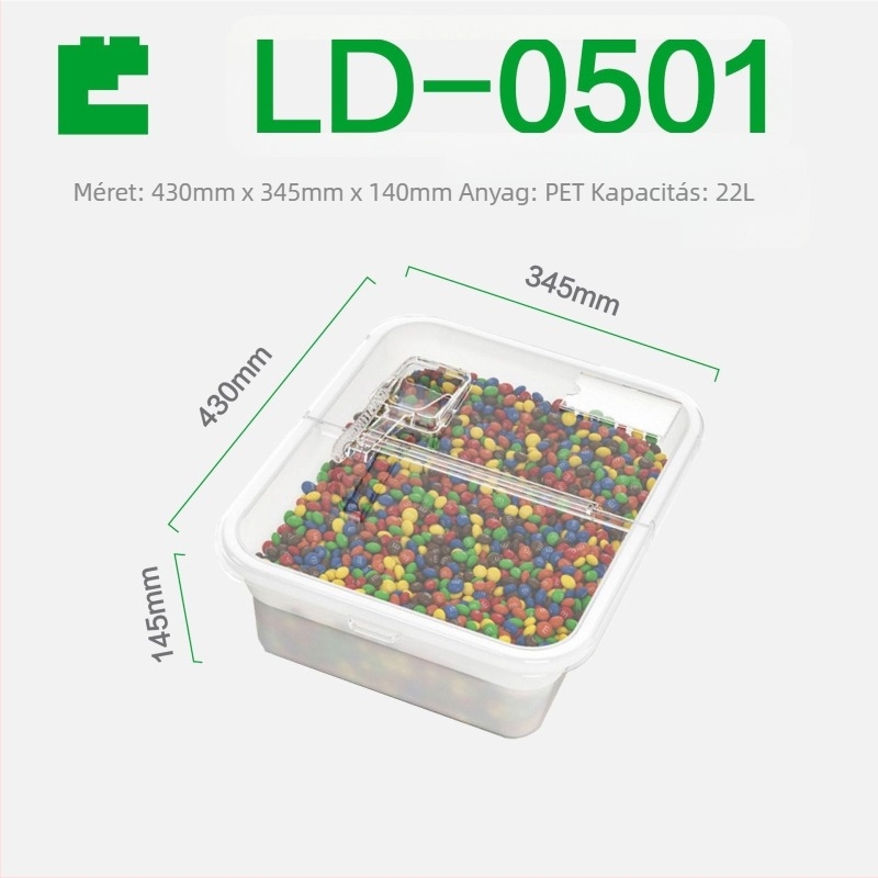 Ecobox Műanyag Tároló Doboz Macska- és Kutyatáplálékhoz – Zárható, Nedvességálló és Rovarálló, Személyre szabható