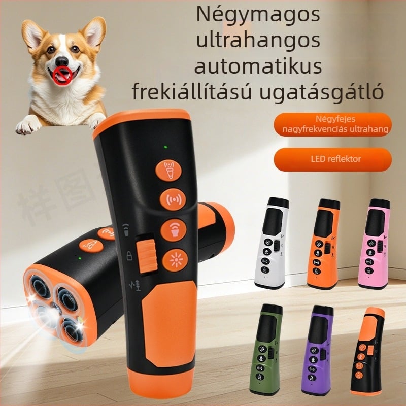 Hordozható ultrahangos kutyariasztó, kézi működtetés, kültéri, anti-bark eszköz