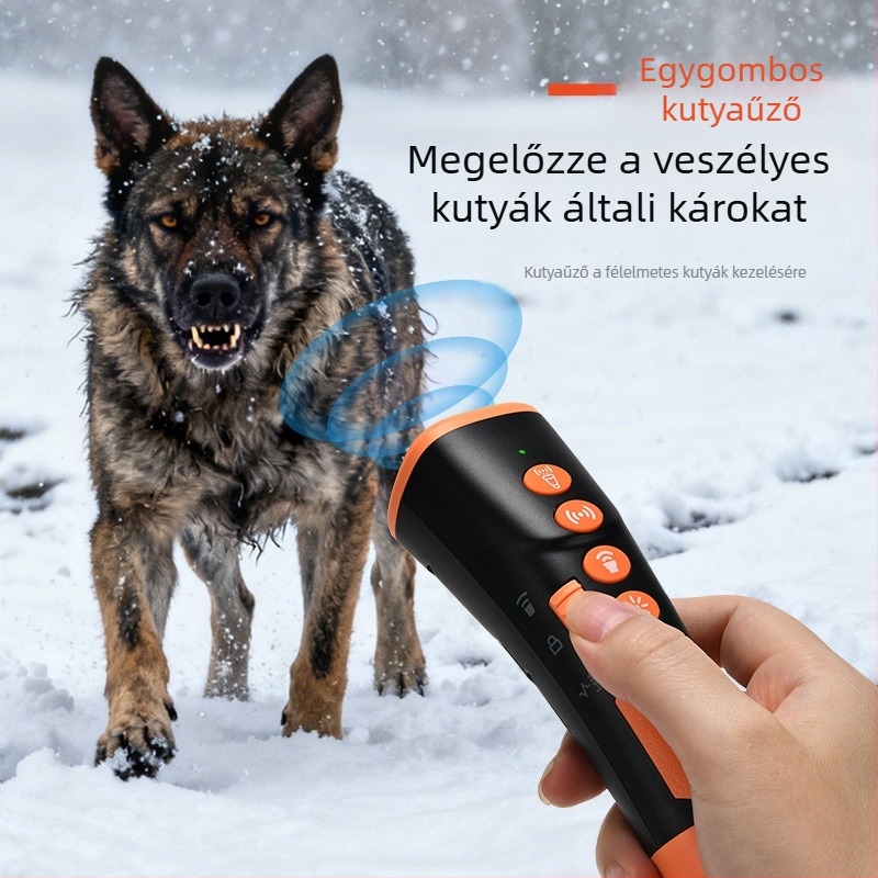 Hordozható ultrahangos kutyariasztó, kézi működtetés, kültéri, anti-bark eszköz