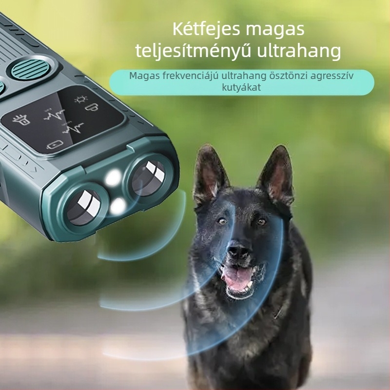 Ultrahangos kutyariasztó, kézi, hordozható, nagy teljesítményű, újratölthető ABS műanyagból készült készülék
