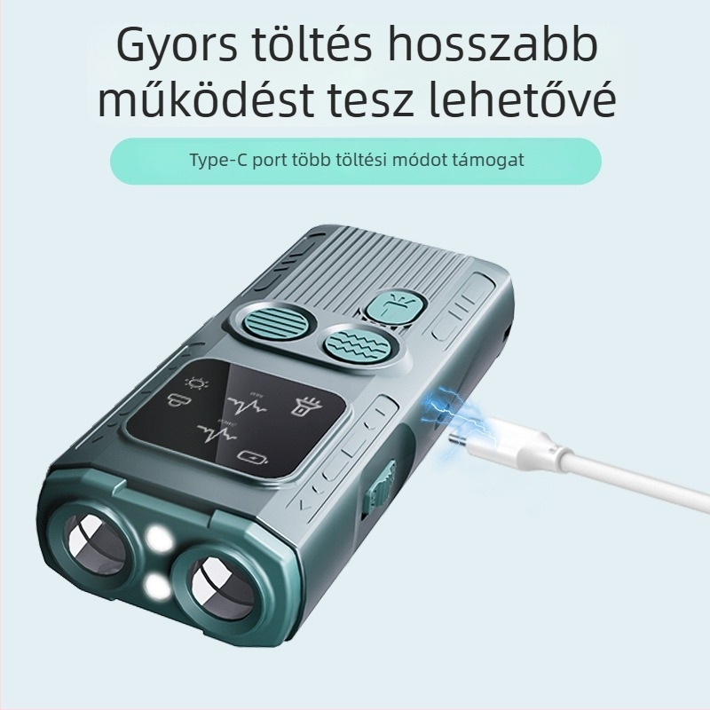 Ultrahangos kutyariasztó, kézi, hordozható, nagy teljesítményű, újratölthető ABS műanyagból készült készülék