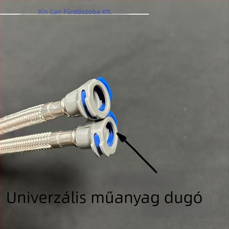 Konyhai csaptele húzható teleszkópos tömlője, egypontos adaptercső, 304 szövött PEX belső cső, plug-in telepítés, 65°C működési hőmérséklet