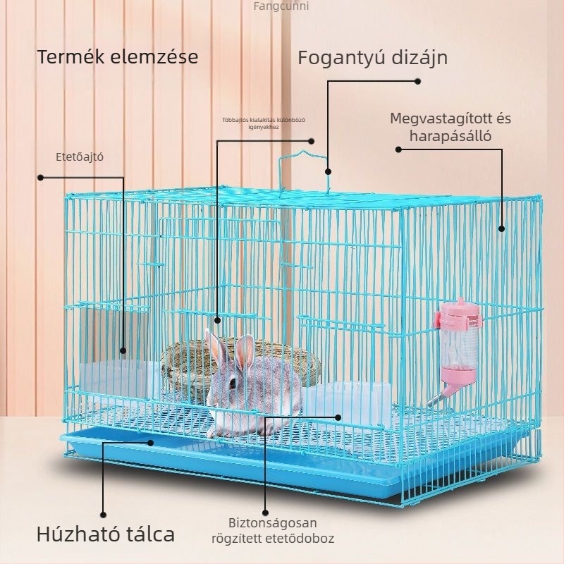 Fém nyúlketrec kisállatok számára, Eredet: Kína, Import: Nem, Márka: Egyéb, Háziállat fészek