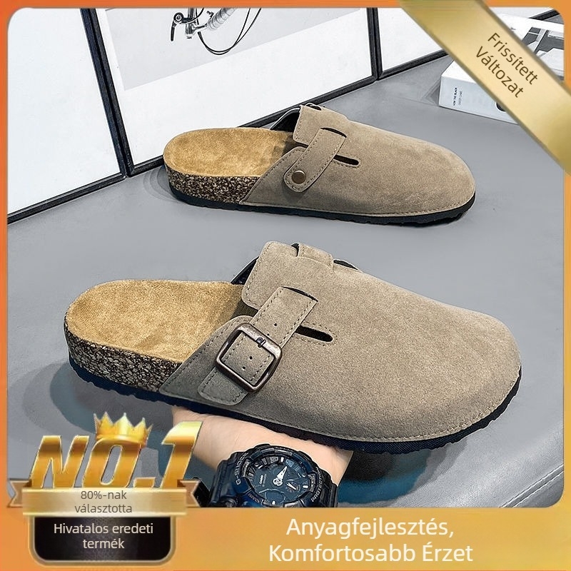 Férfi szandálok, PU felsőrész, EVA talp, csúszásmentes, Slip-On zárt orrú, nyár 2024