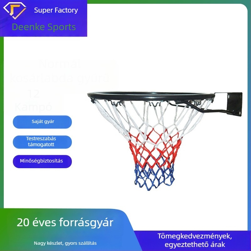 Falihoz szerelt kosárgyűrű otthoni/kültéri edzéshez — acélszerkezet, 2,4 kg súly, testreszabható