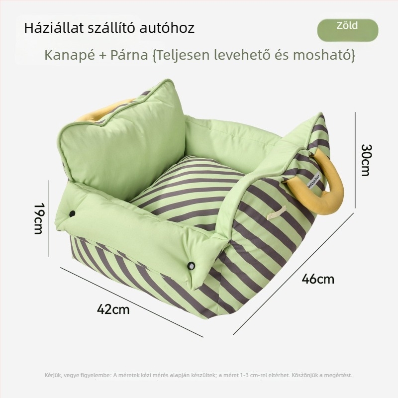 Autóba szerelhető macskaágy meleg PP pamuttal, hordozható és mosható kanapéfészek