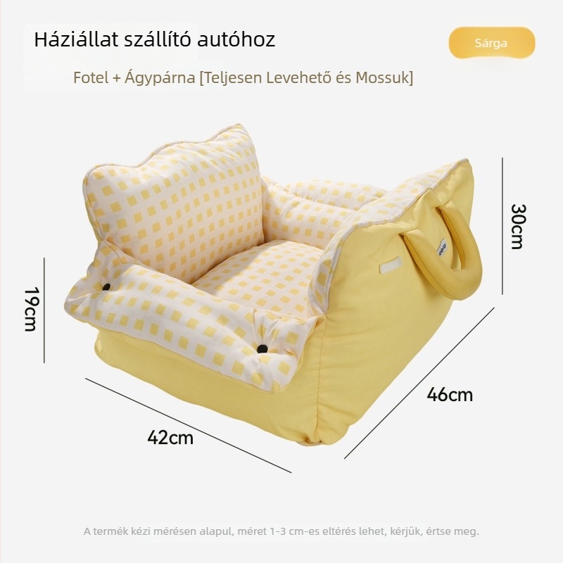 Autóba szerelhető macskaágy meleg PP pamuttal, hordozható és mosható kanapéfészek