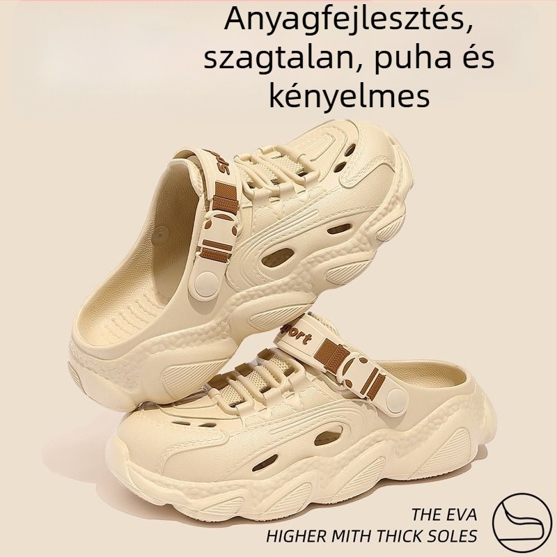 Férfi EVA szandálok, slip-on, lélegző, csúszásmentes, zárt orr, EVA talp