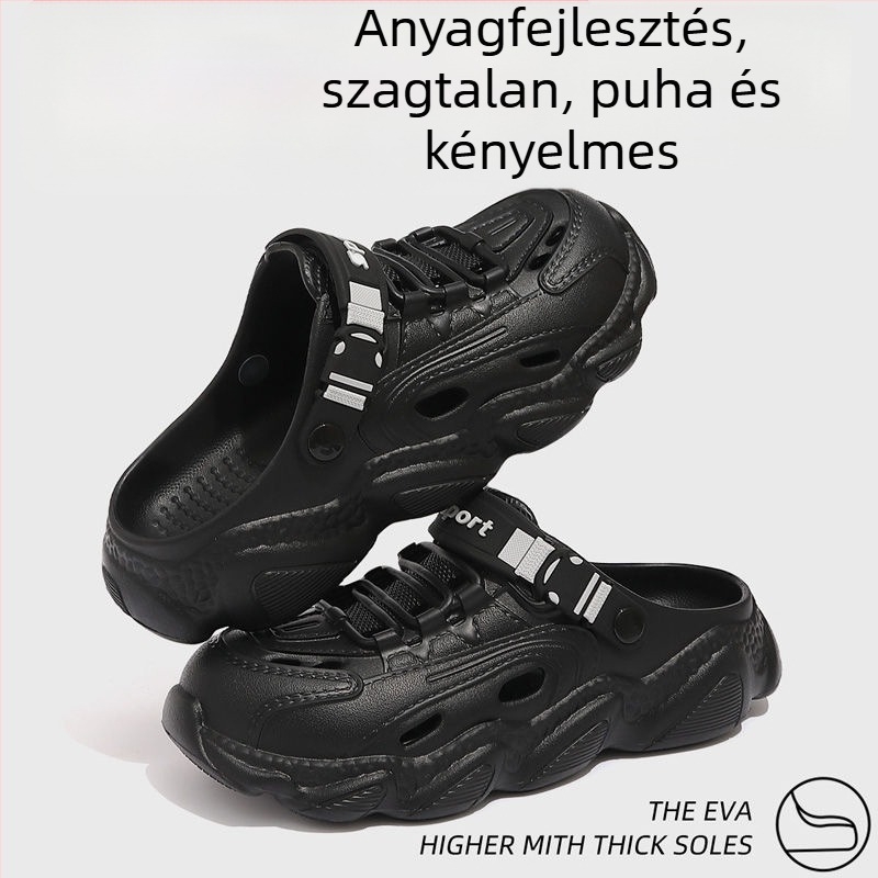 Férfi EVA szandálok, slip-on, lélegző, csúszásmentes, zárt orr, EVA talp