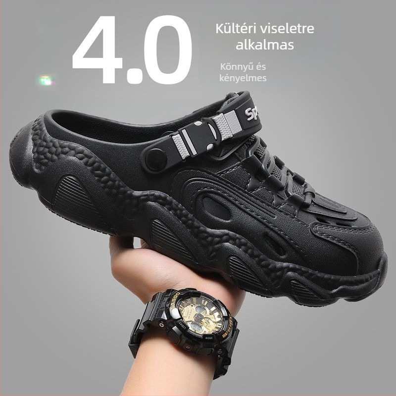 Férfi EVA szandálok, slip-on, lélegző, csúszásmentes, zárt orr, EVA talp