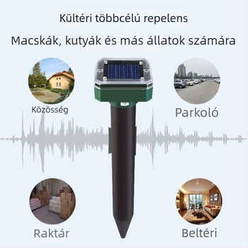 Ultrahangos kültéri macskariasztó, hosszú távú hatás, elektronikus macskariasztó