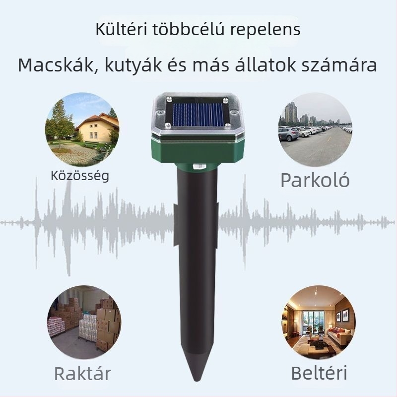 Ultrahangos kültéri macskariasztó, hosszú távú hatás, elektronikus macskariasztó