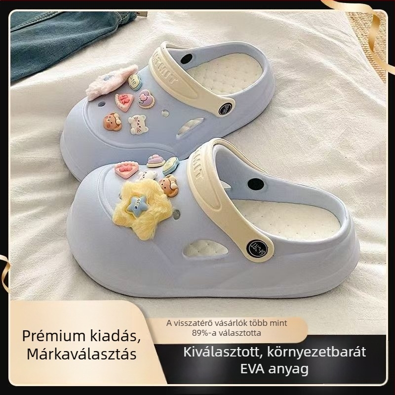 Női nyári szandálok magasított, vastag talppal, csúszásmentes, DIY színblokkal