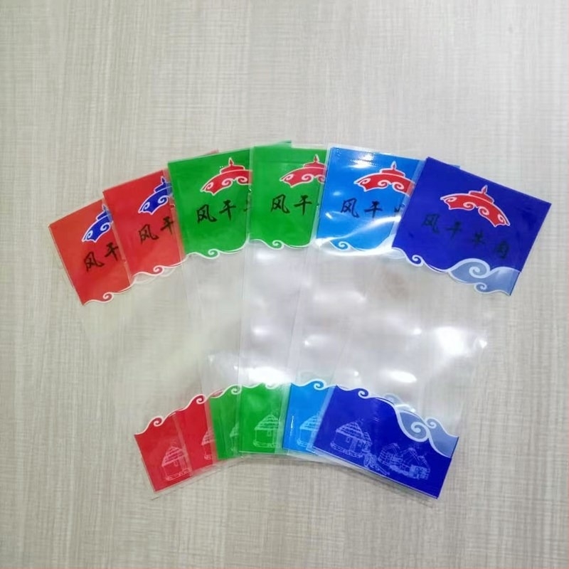 Marhahús jerky vákuumtasakok — műanyag élelmiszercsomagoló tasakok, Huihai Packaging, eredet Hebei Cangzhou, engedélyszám Hebei XK16-204-00560