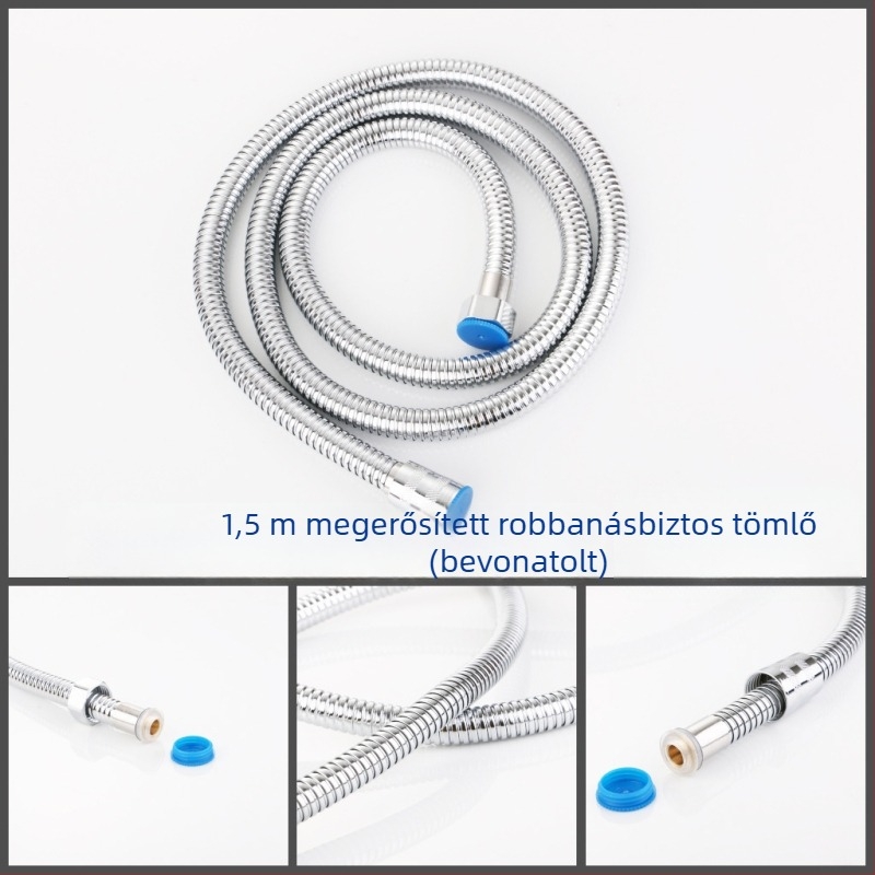 Fürdőszobai vízmelegítő zuhanycső – rozsdamentes acél, modell A040, 1,6 MPa, 0–90°C, akasztásos telepítés