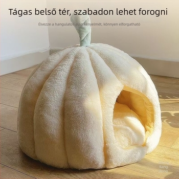 Aranyos tök alakú macskaház kiscicáknak és kölyökkutyáknak, meleg egész évben, yurta-stílusú