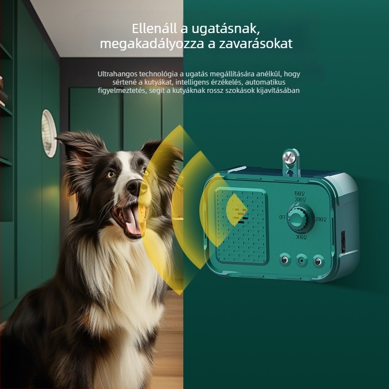  Ultrahangos kiképzőeszköz kutyáknak, ugatás elleni, hordozható, vízálló, többfunkciós
