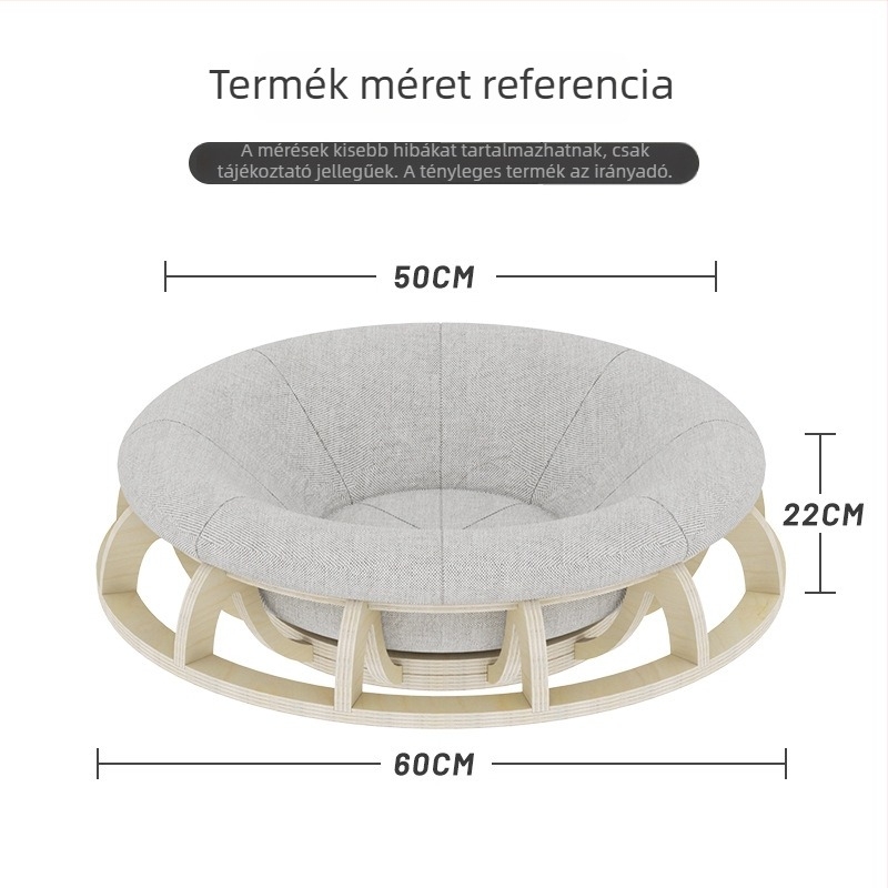 Gyro macskafészek, fa kör alakú, minden évszakra alkalmas