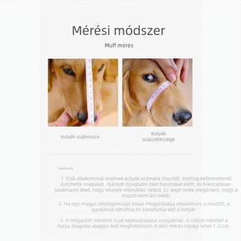 Állítható kutyaszájkosár harapás elleni, evés- és ugatás elleni védelemmel; légáteresztő és lehetővé teszi a víz ivását nagytestű kutyáknak