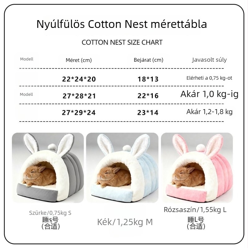 Kisállatfészek – téli meleg pamutfészek kistestű állatoknak (Kód: ZY345; Anyag: Egyéb; Kategória: Kisállat fészek; Import: Nem)