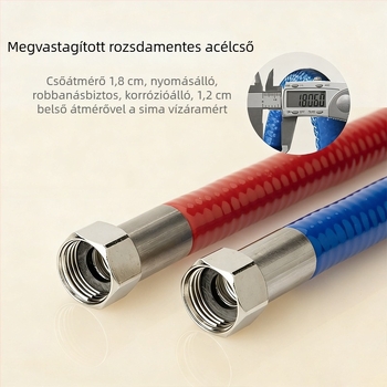Rozsdamentes acél hullámos vízcső bojlerhez, 4-pontos interfész, 304, 3 MPa, 100°C