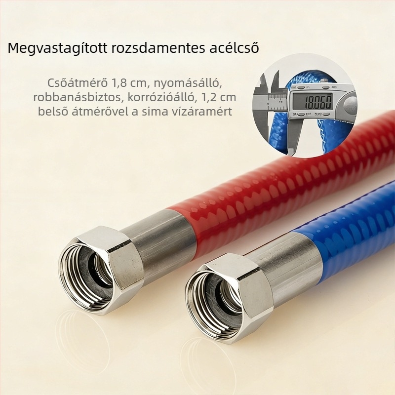 Rozsdamentes acél hullámos vízcső bojlerhez, 4-pontos interfész, 304, 3 MPa, 100°C